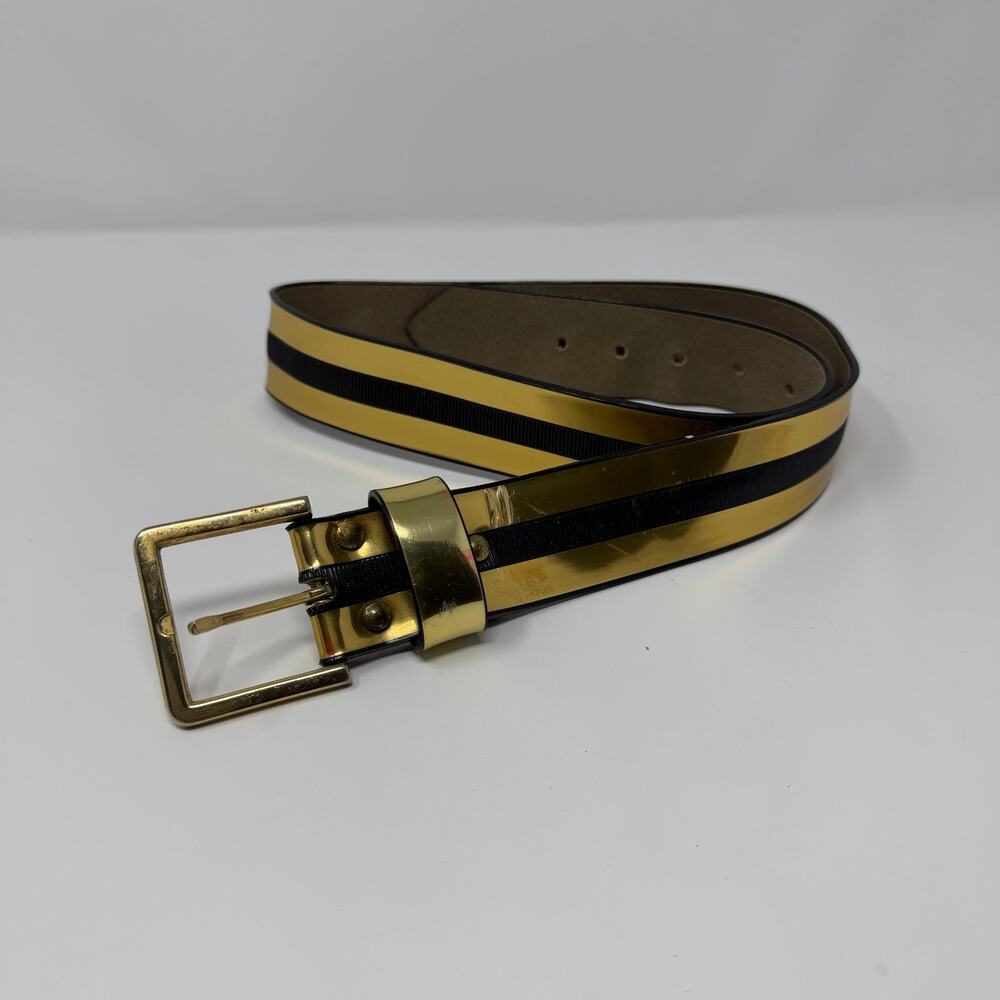 Vintage Meshtune Gold & Black Wide Belt Medium USA